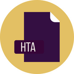 HTA File format icon rounded circle BG