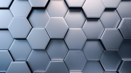 Hexagonal Steel Texture, a detailed view of a robust wall featuring a repeating hexagonal pattern in solid metal, showcasing industrial strength and modern design.