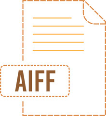 AIFF File format icon dashed outline