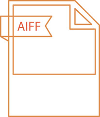 Obraz premium AIFF File format icon black outline and light color text