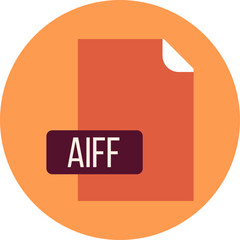 AIFF File format icon rounded circle BG