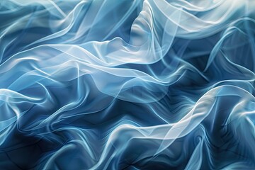 Fototapeta premium Abstract blue background wave or veil texture blue background