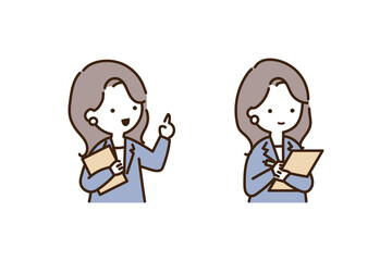 ファイルを持った営業職の女性