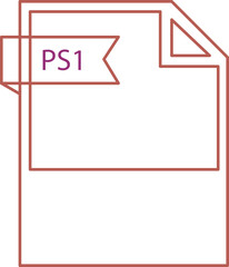 PS1 File format icon black outline and light color text