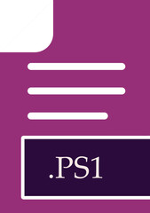 Fototapeta premium PS1 File format icon fill inside