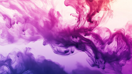 abstract magenta and violet ink storm artwork, abstract illustration of ink flowing in the clear water, creating an abstract design with fluid shapes and splashes of color