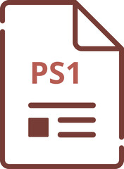 PS1 File icon minimal outline with symbols