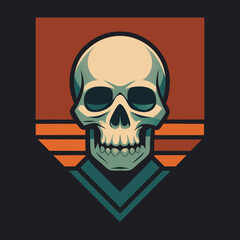 vintage skull t-shirt graphics trendy design  vector illustration 