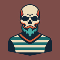 vintage skull t-shirt graphics trendy design  vector illustration 