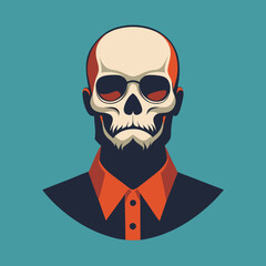 vintage skull t-shirt graphics trendy design  vector illustration 