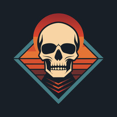vintage skull t-shirt graphics trendy design  vector illustration 