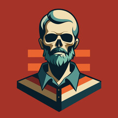 vintage skull t-shirt graphics trendy design  vector illustration 