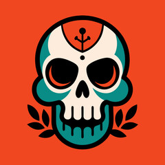 vintage skull t-shirt graphics trendy design  vector illustration 