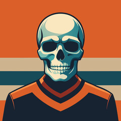 vintage skull t-shirt graphics trendy design  vector illustration 