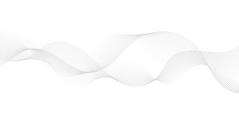 Abstract gray wave dynamic curve dots lines background. Energy technology concept halftone modern backdrop design for business, presentation, banner.
