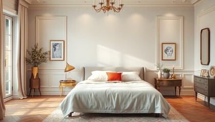 Old French rooms filled with antique furniture and ornate details, where soft light filters through lace curtains. Thick layers of oil paint depict the rich textures of the walls and vintage decor, Ge