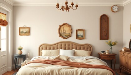 Old French rooms filled with antique furniture and ornate details, where soft light filters through lace curtains. Thick layers of oil paint depict the rich textures of the walls and vintage decor, Ge