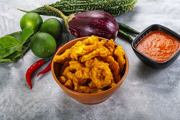 Golden fried squid crispy tempura