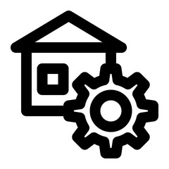 home automation, domotics, smart home, house, technology, civil engineering outline icon
