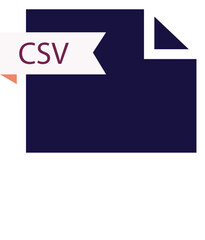 CSV File format icon roe color fill