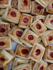 stack of strawberry croissants