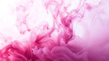 Fototapeta premium abstract pastel pink ink storm artwork, abstract illustration of ink diffusing in clear water without fully mixing, creating smoke-like patterns and fluid shapes