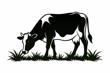 Cow silhouette Vector Illustration, Dairy cow