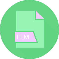 FLM File format icon  and circular  outside