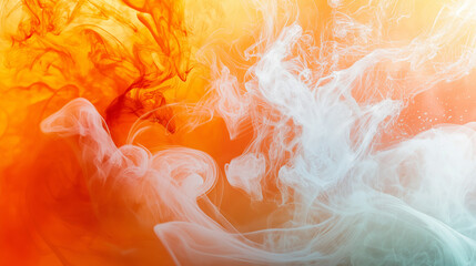 abstract tangerine ink storm artwork, abstract illustration of ink flowing in the water, creating an abstract design with fluid shapes and splashes of color