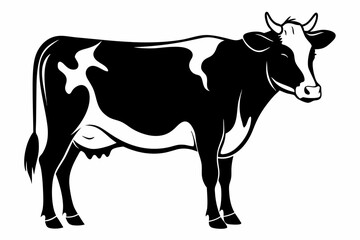 Cow silhouette Vector Illustration, Dairy cow