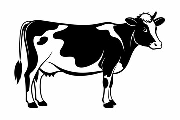 Cow silhouette Vector Illustration, Dairy cow