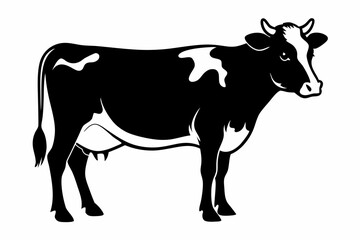 Cow silhouette Vector Illustration, Dairy cow