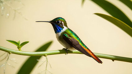 Fototapeta premium A Rufoustailed hummingbird Amazilia ai generative