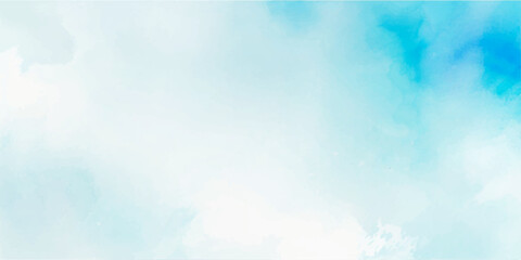 Abstract Sky blue Aquarelle paint paper textured canvas element, hand drawn watercolor illustration, painting soft blue textured on wet white paper, Light sky blue brush painted watercolor background.