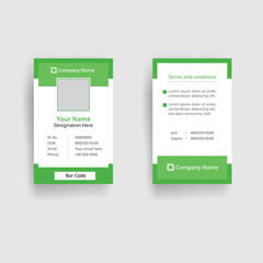 Obraz premium Modern and simple vector office ID card design template. Creative Corporate Business identity card for employees.