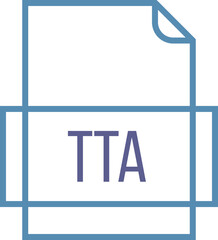 TTA File icon thick outline sharp corners