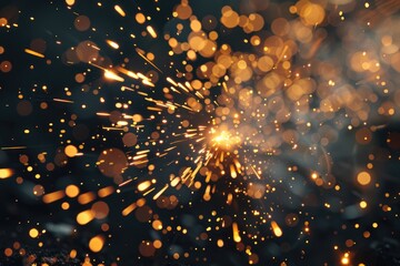 lines of light. sparks in the dark