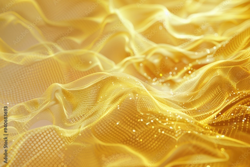 Poster luxury golden color abstract wave background. abstract soft color waves