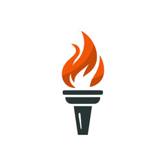 fire flame torch logo vector illustration template design