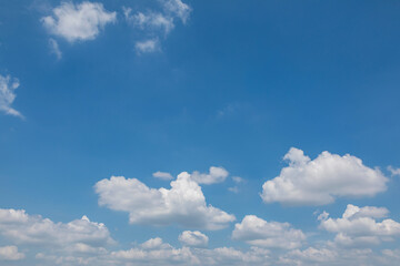 Clear Blue Sky with White Clouds
