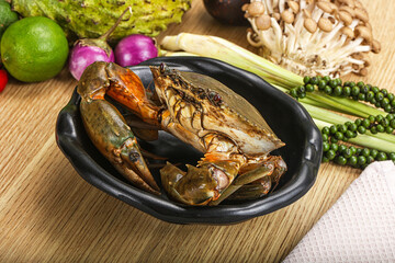 Delicous fresh raw uncooked crab