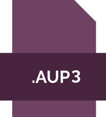 Obraz premium AUP3 File extension icon fill crisp corners with symbol