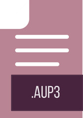 AUP3 File format icon outline and fill