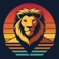  Lion head illustration for T-shirt design 