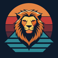  Lion head illustration for T-shirt design 