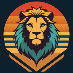  Lion head illustration for T-shirt design 