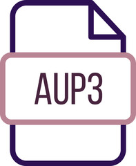 AUP3 File icon with bold outline
