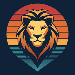  Lion head illustration for T-shirt design 