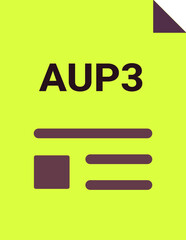 AUP3 with deep and minimal colors and folded icon