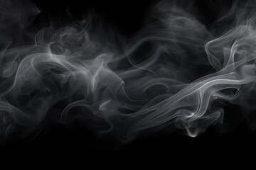 Smoke over black background. Fog or steam abstract texture.